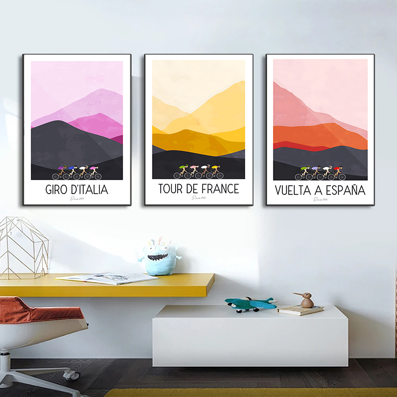 Watercolor Cycling Race Cyclis - Mountain Biking Europe review and price