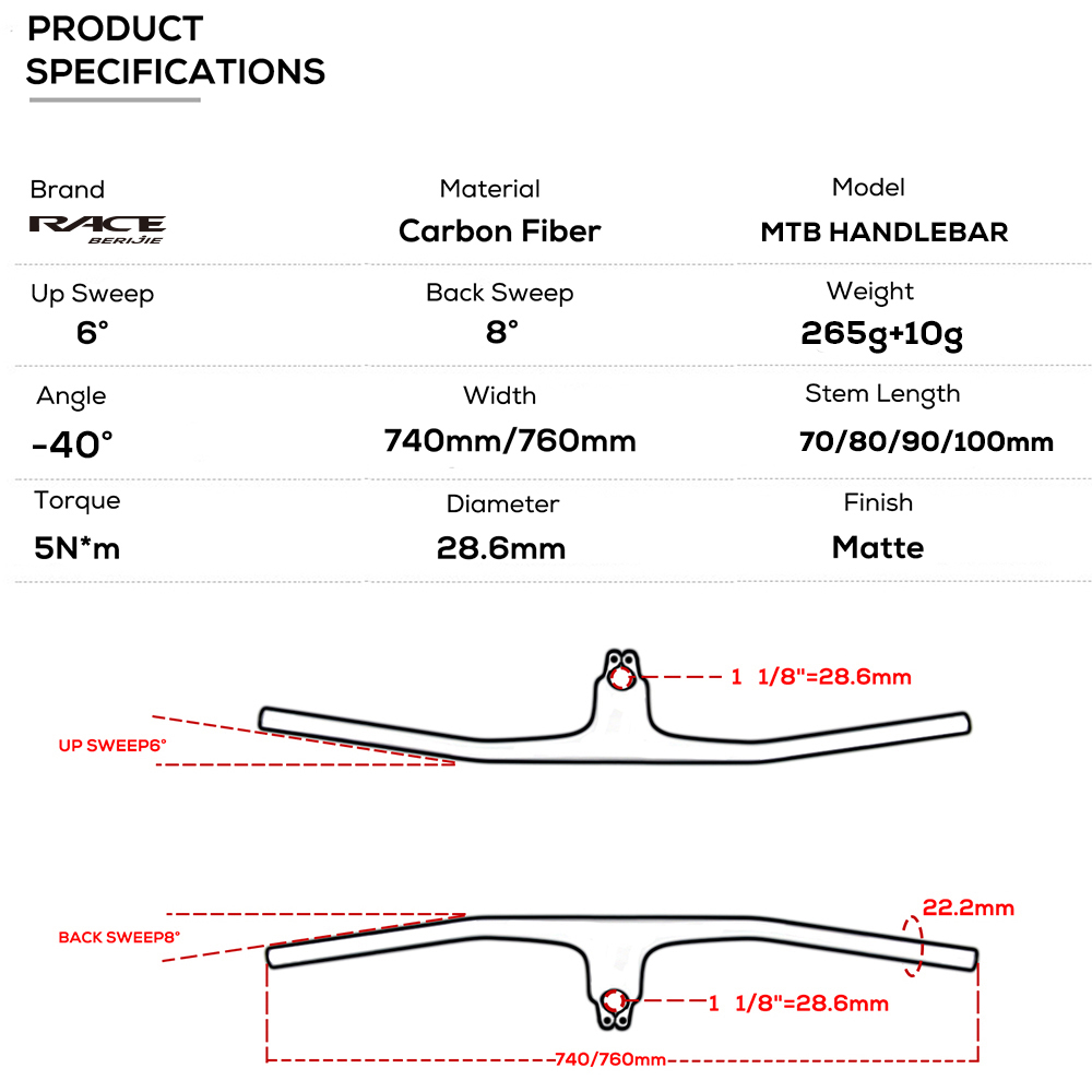 BERIJIE Carbon MTB Handlebar,- - Mountain Biking Xc review and price