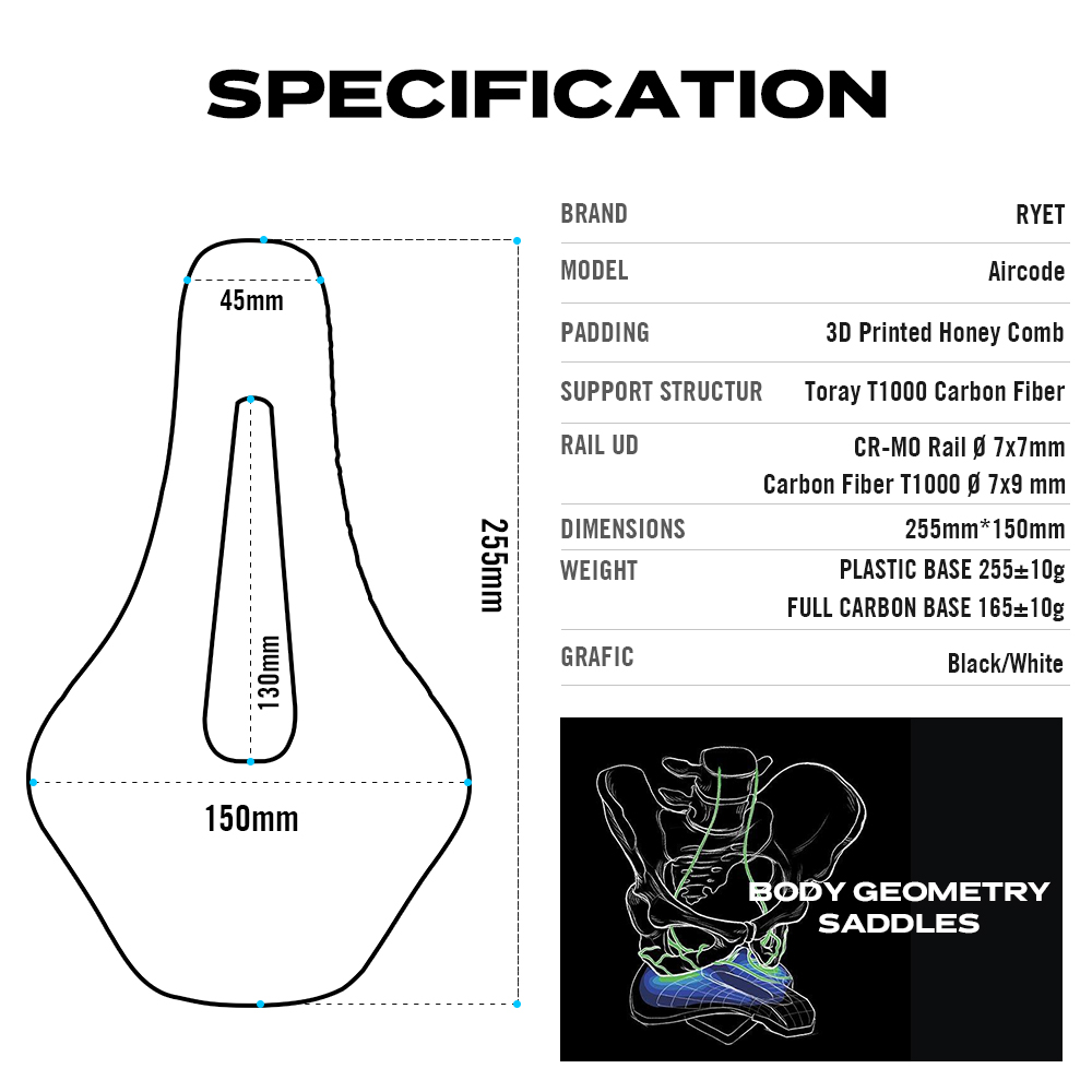 RYET 3D Printed Bicycle Saddle - Mtb Saddle Lightweight review and price