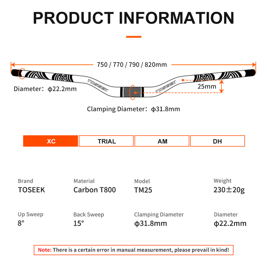 TOSEEK T800 Carbon Fiber XC Ha - Mountain Biking Xc review and price