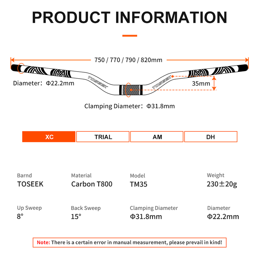 TOSEEK T800 Carbon Fiber XC Ha - Mountain Biking Xc review and price